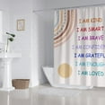 thumbnail image 5 of Boho Rainbow Quotes Shower Curtain Colorful Inspirational Positive Kids Teen Girls Abstract Moon Sun Fabric Home Bathroom Decor Waterproof Fabric 72Lx72W Inch with Plastic 12PCS Hooks, 5 of 6