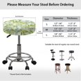thumbnail image 6 of SCRAWLGOD Branch Leaf 4 Pack Anti-Slip Circle Stool Seat Slipcovers Scratch Resistant 13"-15" Polyester Round Bar Stool Covers for Wooden Metal Bench, 6 of 7