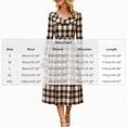 thumbnail image 3 of GUACER Plaid Fall Midi Dresses for Women High Waist Crewneck Long Sleeve A-Line Swing Dress for Work Casual, 3 of 6