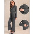 thumbnail image 2 of DARING DIVA Women's Casual Belted Blazer Office Wrap Blazer Jackets M Dark Gray, 2 of 6