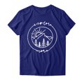 thumbnail image 2 of Gibobby Playera de Manga Corta Casual Suave Mujeres Casual Impresión Manga Corta Tops Blusa Cuello Redondo Casual Tee Túnica Camisas(Azul,G), 2 of 3