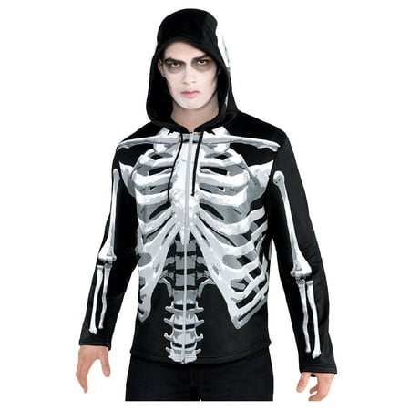 Amscan 844967 Adult & Bone Skeleton Hoodie, One Size,