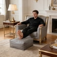 thumbnail image 6 of 17.7x17.7x5.9in Storage Ottoman Bench, Ottoman with Storage, Foot Rest Stool, for Living Room, PU Foot Rest Stool, 6 of 6