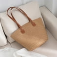 thumbnail image 4 of Straw Woven Tote Bag For Women Summer Beach Handmade Hollow Mesh Shoulder Bag Lightweight Durable Fashionable, 4 of 9