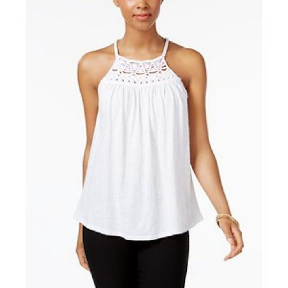 Cable & Gauge Cable & Gauge Women's Cotton White Solid CrochetDetail