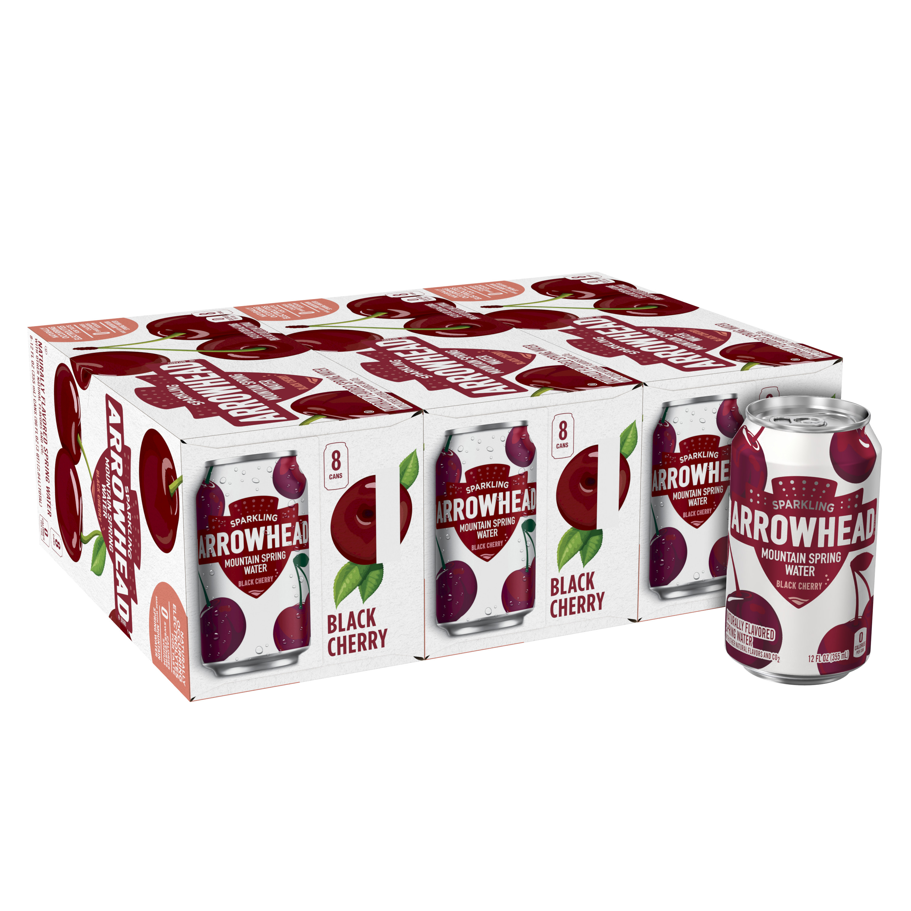Arrowhead Sparkling Water, Black Cherry, 12 oz. Cans (24 Count