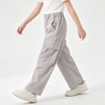 thumbnail image 2 of SROBPTY Fall Winter Teens Boys Girls Pants Solid Wide Leg Cargo with Pockets, 2 of 5