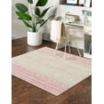 thumbnail image 4 of Unique Loom Tribal Trellis Collection Area Rug - Alami (3' 3" Square Ivory and Pink), 4 of 12