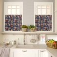 thumbnail image 4 of Christmas Kitchen Curtains and Valances Set, Deer Wreath Christmas Tree Xmas Bells Candle Blue Rod Pocket Window Valance Window Curtain Panels for Living Room Bedroom Laundry, 27.5x24in, 3 Pieces, 4 of 7