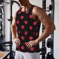 thumbnail image 5 of Lsque red lips Pattern Mens Tank Tops Muscle Athletic Quick Dry Sleeveless Workout Fitness T Shirts Beach Tank Top, Loose-fit Sleeveless Shirt for Men-XX-Large, 5 of 7