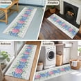thumbnail image 5 of 2'x6' Rug Runners for Hallways Kitchen, Blue Pink Hydrangea Non Slip Entryway Beside Floor Carpet Runner, Eucalyptus Leaves Wooden Summer Botanical Laundry Room Bedroom Throw Rugs Mat for Family Pet, 5 of 8
