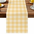 thumbnail image 2 of Yellow Plaid Dining Table Runner, Country Rustic Farmhouse Classic Minimalist Checkered Washable Table Runners Kitchen Coffee Table Center Decor for Home Party Holiday Wedding 13 x 90 Inches, 2 of 9