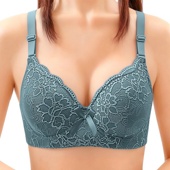 hoksml Women's Lace Push Up Underwire Bra, Firm Support and Snug Comfort, Soft Stretch Everyday Essential Undergarment