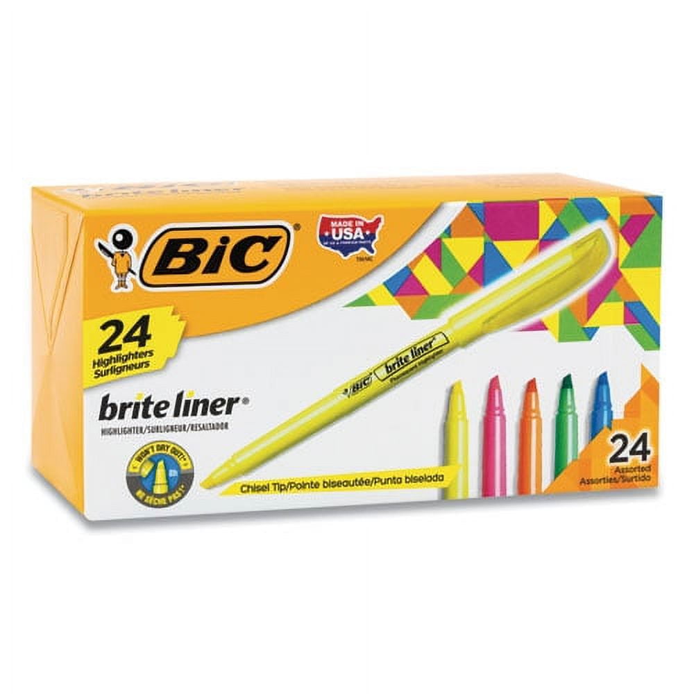 Brite Liner Highlighter Value Pack, Assorted Ink Colors, Chisel Tip, Assorted Barrel Colors, 24/set | Bundle of 2 Sets