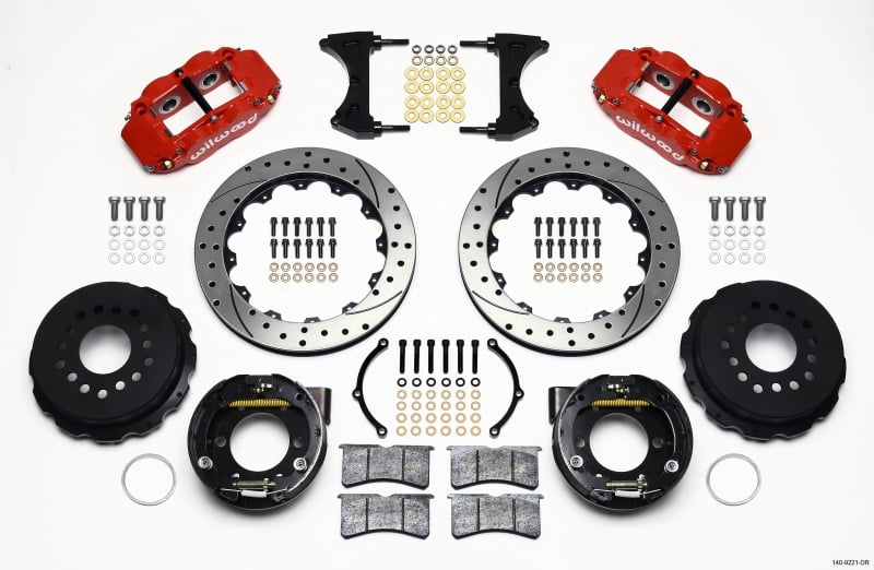 Wilwood Narrow Superlite 4R Rear Kit 12.88in Red 2007-up Jeep JK w/Lines