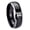 Black 2 Tone Polish Edge, variant on Gemini Zodiac Dome Gold Plated Tungsten Men Ring 10MM