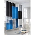 thumbnail image 3 of Blue Black Grey Shower Curtain, Abstract Gradient Modern Art Waterproof Shower Curtain Set with 12 Hooks Lightweight Washable Fabric Shower Curtains for Bathroom 72x78 Inches, 3 of 6