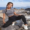 thumbnail image 6 of Yoga Basic Women's Compression Sport T-Shirt Basic T Shirt Gym Top Fitted Shirt, 6 of 7