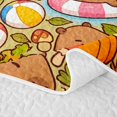 thumbnail image 5 of Erosebridal Girls Brown Capybara Quilt Full, Summer Fall Leaf Full Bedspread Sets, 3 Pieces, 5 of 7