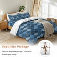 thumbnail image 7 of Blue Fish Scales Bedding Duvet Cover Set Full Size 4 Pieces Ombre Fish Tail Abstract Art Vintage Bedding Set with Zipper Closure, 1 Comforter Cover 86x86 Inches 1 Flat Sheet & 2 Pillow Cases, 7 of 7