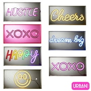 Urban Shop LED Neon XOXO Light-up Clear Acrylic Box, Pink