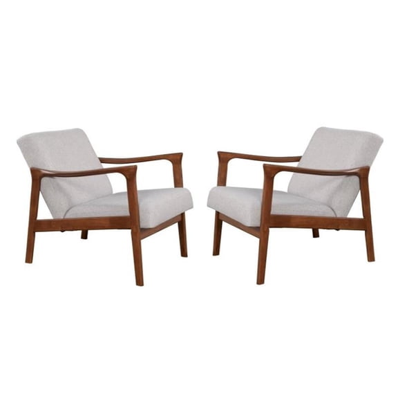 Home Square 2 Piece Slate Wood Lounge Chair Set in Brown-Gray