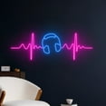 thumbnail image 2 of Handmadetneonsign Headphone Heartbeat Neon Sign, Game Lover Wall Art Decor, Studio Wall Decor, 2 of 5