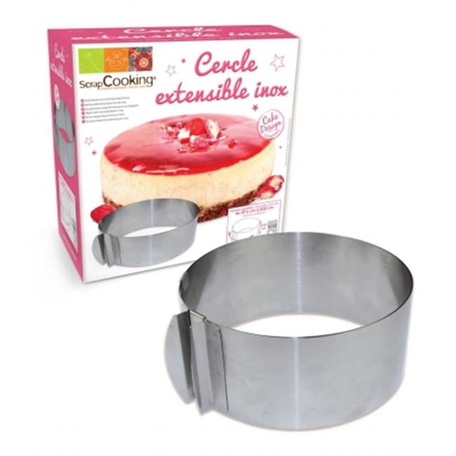 ScrapCooking Adjustable Round Frame for Cake, Stainless Steel