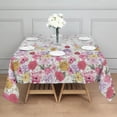 thumbnail image 3 of Pioneer Flower Floral Print Pattern Square Tablecloth,Waterproof Square Table Cover,Wipeable Spillproof Washable Table Cover for Home Kitchen Party Decor 60"x60"(152x152cm), 3 of 6
