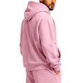 thumbnail image 4 of Rexolia Mens Full Zip Hoodie Long Sleeve Solid Color Plain Hooded Sweatshirt Casual Track Jacket Fall Spring Lightweight Pink S, 4 of 5