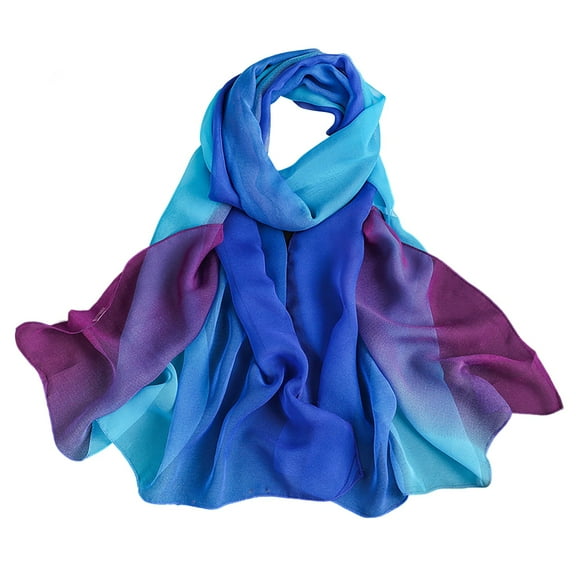 Prolriy Scarf for Women Gradual Color Temperament Scarf Etiquette Decoration Long Scarf Womens Scarf Light Blue One Size