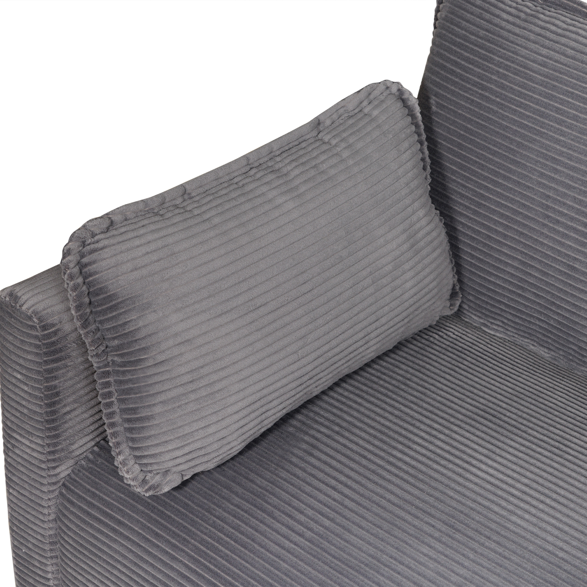 Corduroy Loveseat Couch,48" W Upholstered 2 Seater Sofa with Side Storage Pocket,Modern Small Sofa Couches for Small Spaces,Apartement,Grey