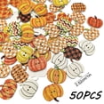 thumbnail image 5 of 50 Pcs Fall Wooden Buttons,Autumn Thanksgiving Pumpkin Shaped Sewing Buttons for Clothing Hat Backpack Decor, 5 of 8