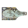 thumbnail image 2 of World Map Cutting Board, Antique Map with Farmers Field Sun Birds Clouds Fantasy Sky in Old Painting Style, Tempered Glass Cutting and Serving Board, Wine Bottle Shape, Multicolor, by Ambesonne, 2 of 5