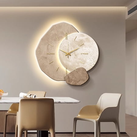 Large Wall Clock Metal Indoor Wall Watch Mute Design Decoration for Living Room Bedroom Dining Room Kitchen Office