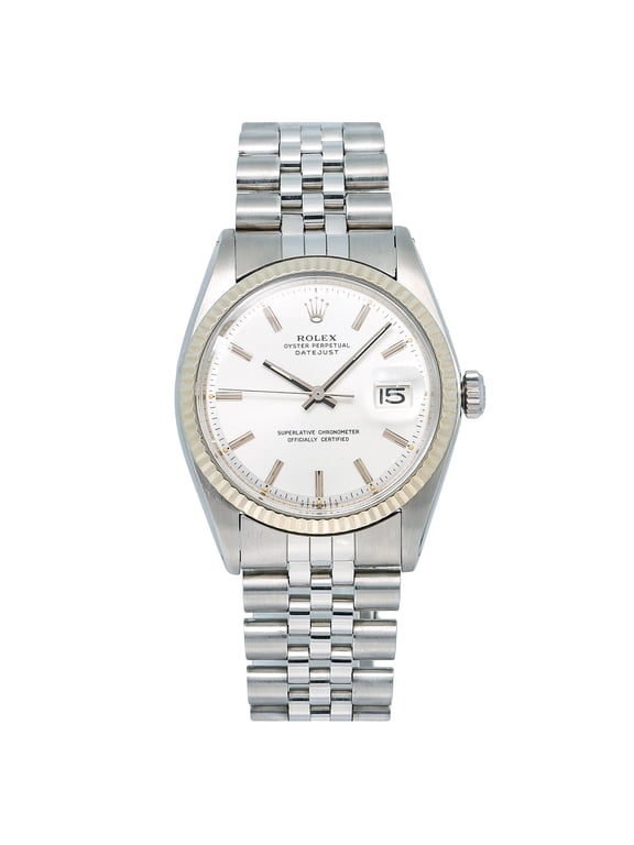 Pre-Owned Rolex Datejust 36MM 1601 Silver Dial Fluted Bezel Stainless Steel Jubilee Bracelet