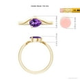 thumbnail image 5 of ANGARA Natural East-West Pear Amethyst Wave Shank Solitaire Ring in 14K Yellow Gold for Women (Size-7x5mm) | February Birthstone, Birthday, Anniversary, Jewelry Gift for Women | Natural Amethyst Ring, 5 of 10
