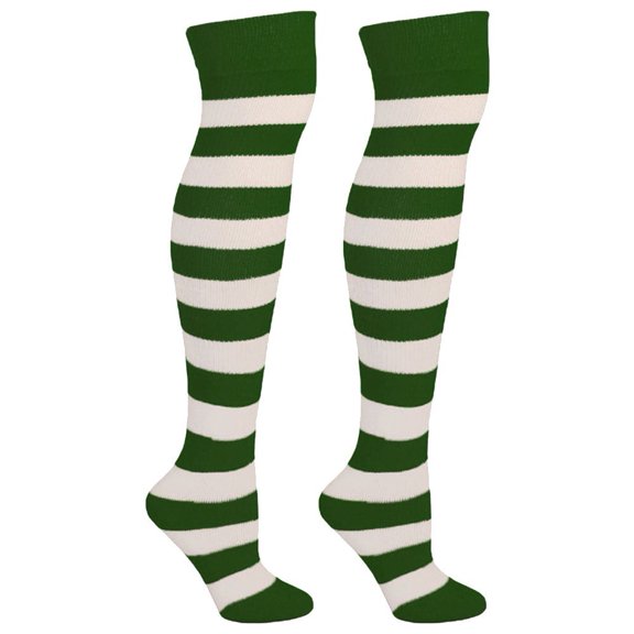 Striped Knee High Socks for Outfits, Sports, Holidays, and More! by Mato & Hash - Red/White CA7150