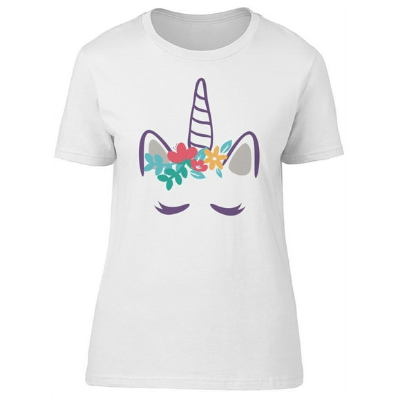 Cute, Floral And Magic Unicorn T-Shirt Women -Image by Shutterstock, Female XX-Large