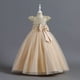 thumbnail image 1 of Vestido de niña Vestido de novia sin mangas con lentejuelas para niñas de talla mediana y grande Vestido de niña de flores Vestido de princesa de actuación Vestido largo hasta el suelo, 1 of 5