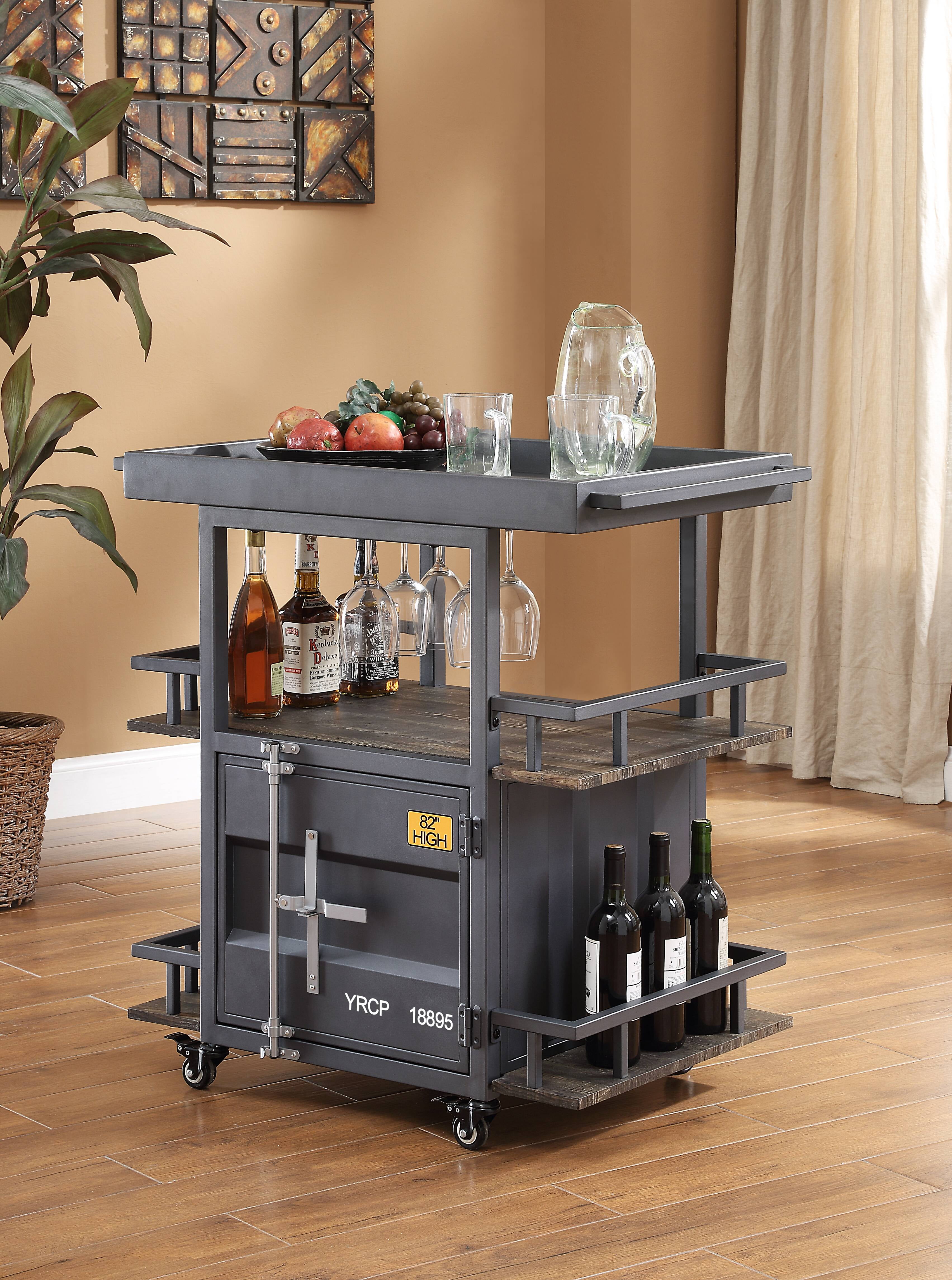 Acme Cargo Metal Frame Serving Cart, Multiple Color