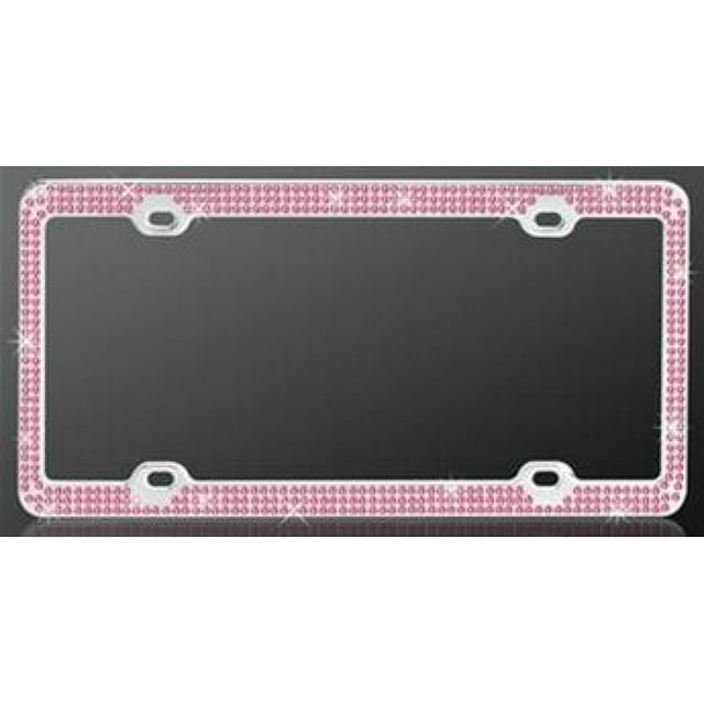 Cadre en Métal Chromé avec Triple Rangée Diamant Rose