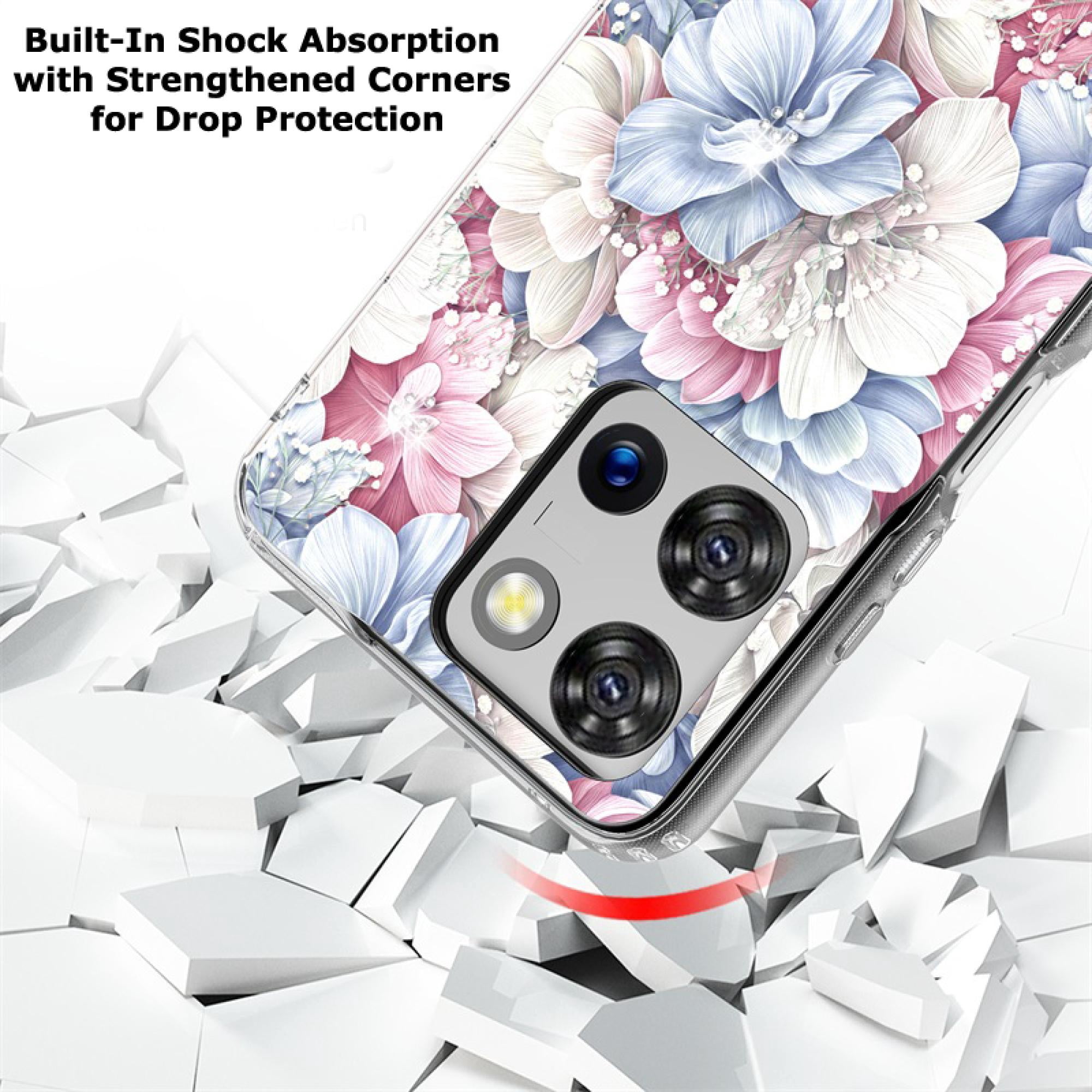Floral Gem Diamond Case for Motorola Moto G 5G 2025 – Slim Hybrid Protective Cover with Raised Edges & Shock-Absorbing Corners, Stylish Flower Design
