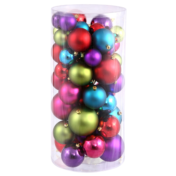 Vickerman 2.4"/3"/4" Multi Shiny/Matte Ball Ornaments, Set of 50
