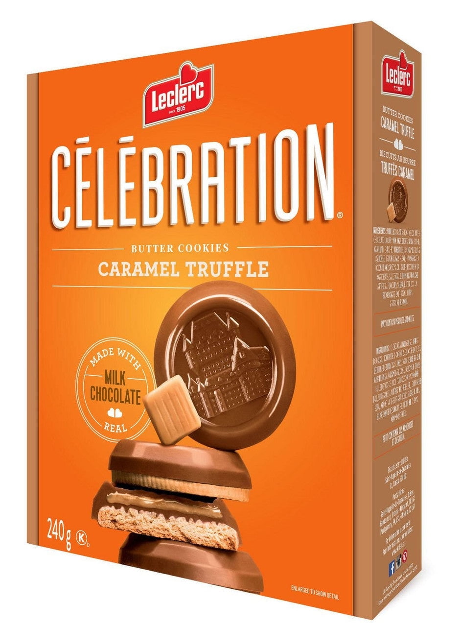 LECLERC CELEBRATION GALLETAS C/CHOCO C/LECHE MANTEQ RELLE/TRUFA