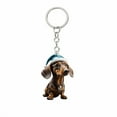 thumbnail image 6 of Wooowa Christmas Hat Dachshund Acrylic Keychains, Festive Hanging Pendants, Cute Decor Accessories for Keys and Backpacks, 6 of 7