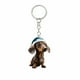 thumbnail image 1 of Llavero acrílico de perro salchicha con gorro navideño, 1 of 6