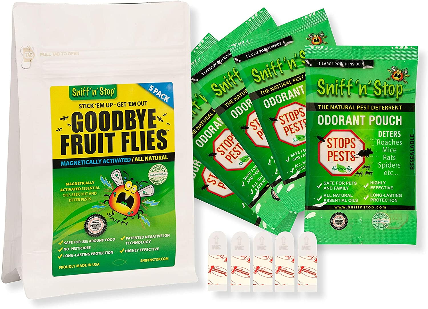 Sniff N Stop Is Ffp 005 Sniff N Stop Goode Fruit Flies 5 Pouches Per Bag Walmart Com