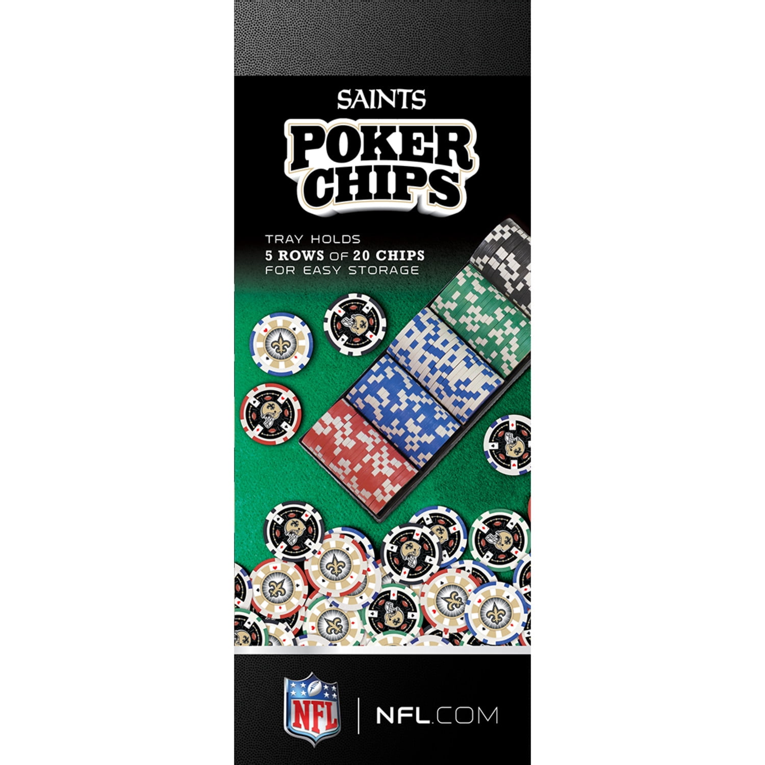 MasterPieces Casino Style 100 Piece Poker Chip Set - NFL New Orleans Saints