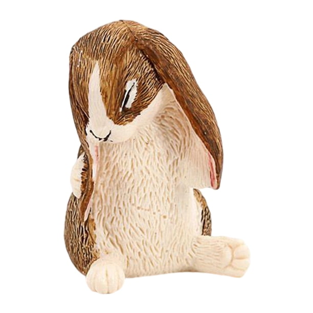 Figura de juguete de conejo de orejas caídas, decoración de conejo sólido, juguete de animal de granja para niños pequeños C